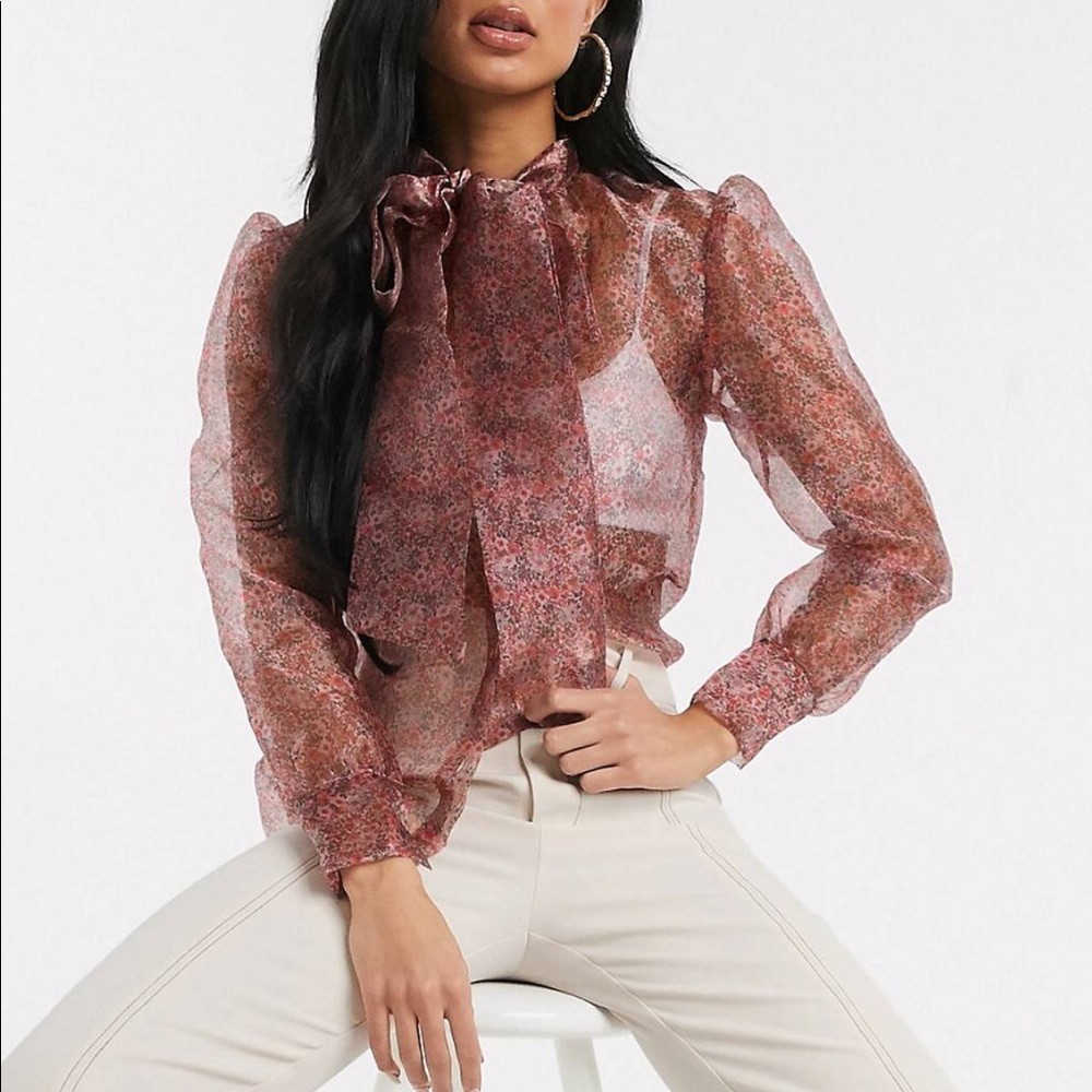 Organza tie blouse